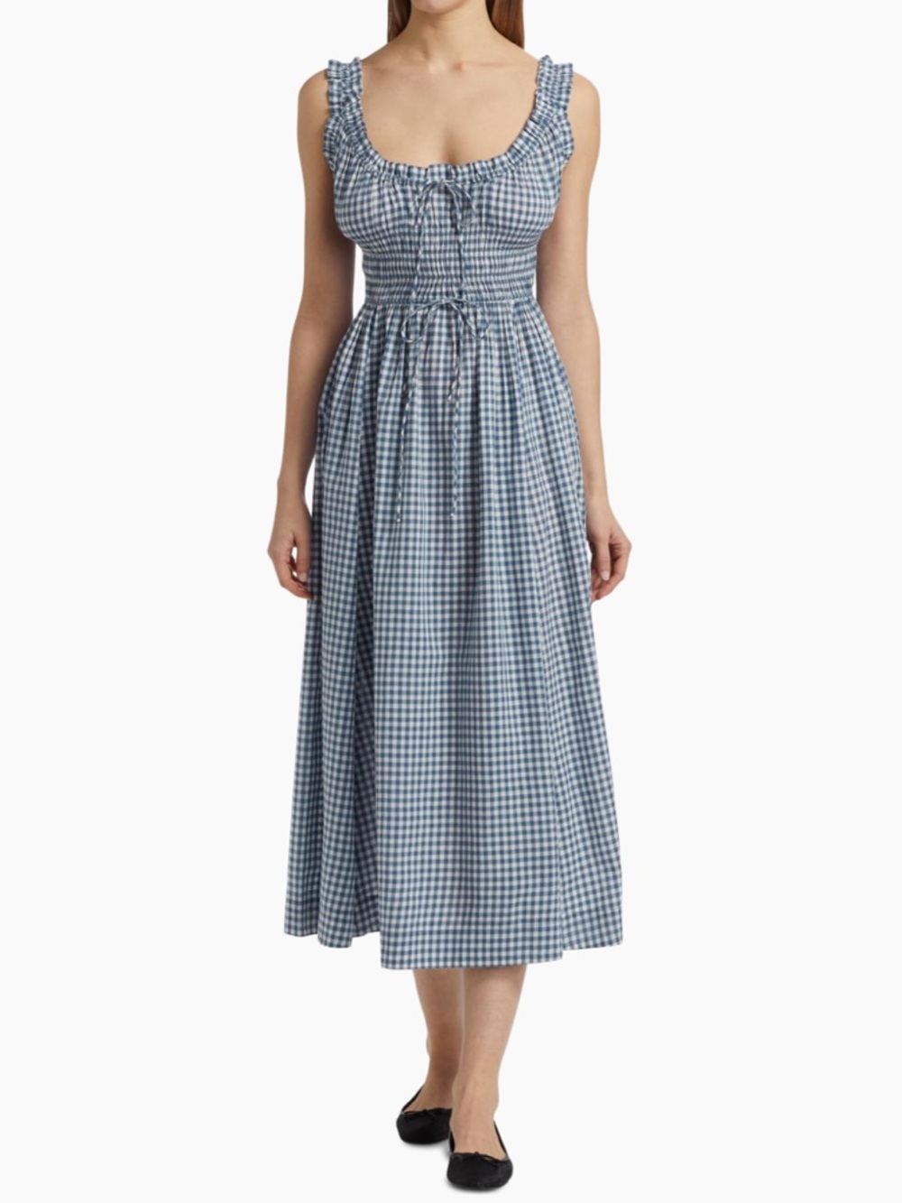 Doen Emmaretta Dress Gingham Midi-Dress NWT size XS
